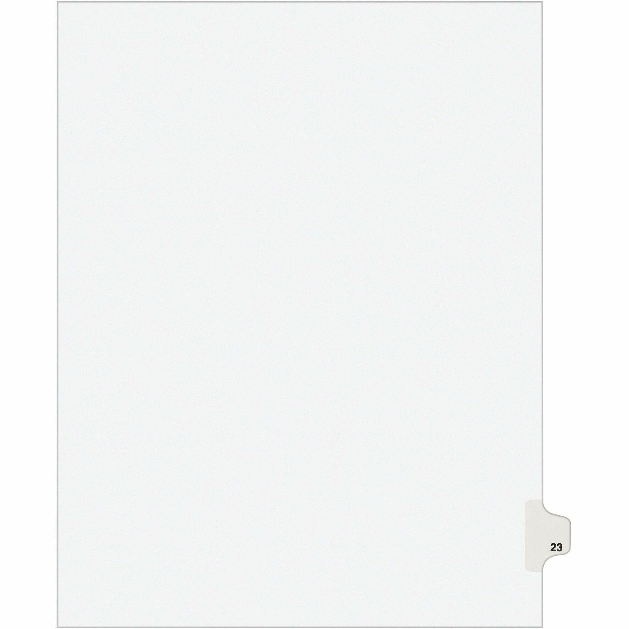 Avery Individual Legal Exhibit Divider, Avery Style, Digit 23, 1 Printed Tab, Letter Size, White, Reinforced Rip Proof Tab, Unpunched, 20% Recycled, 1 Tab per Set, 1 Pack