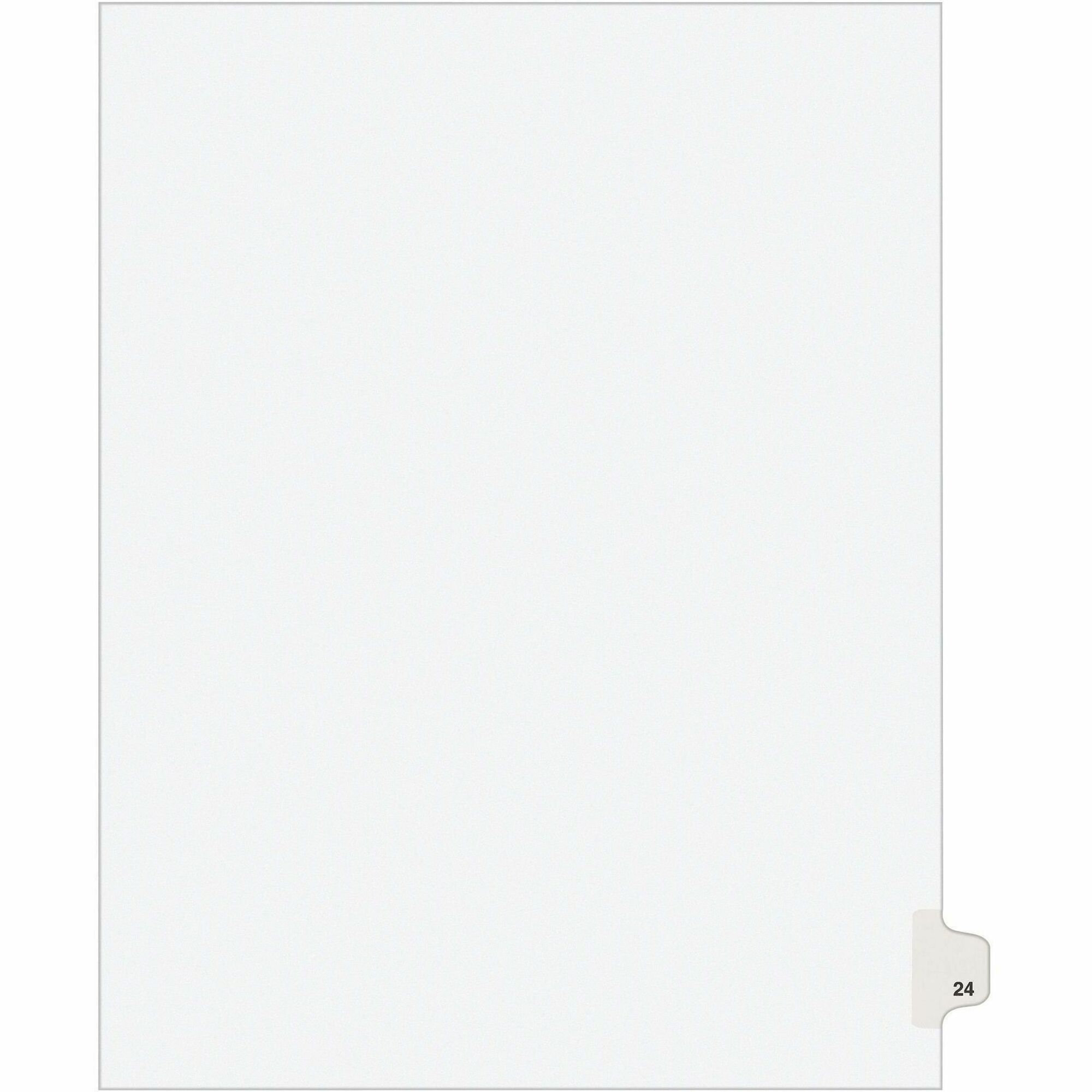 Avery Individual Legal Exhibit Divider, Avery Style, Digit 24, 1 Printed Tab per Set, Letter Size, White, 8.5" x 11", Paper, Reinforced Rip Proof Tab, Unpunched, 1 Pack, 20% Recycled Content