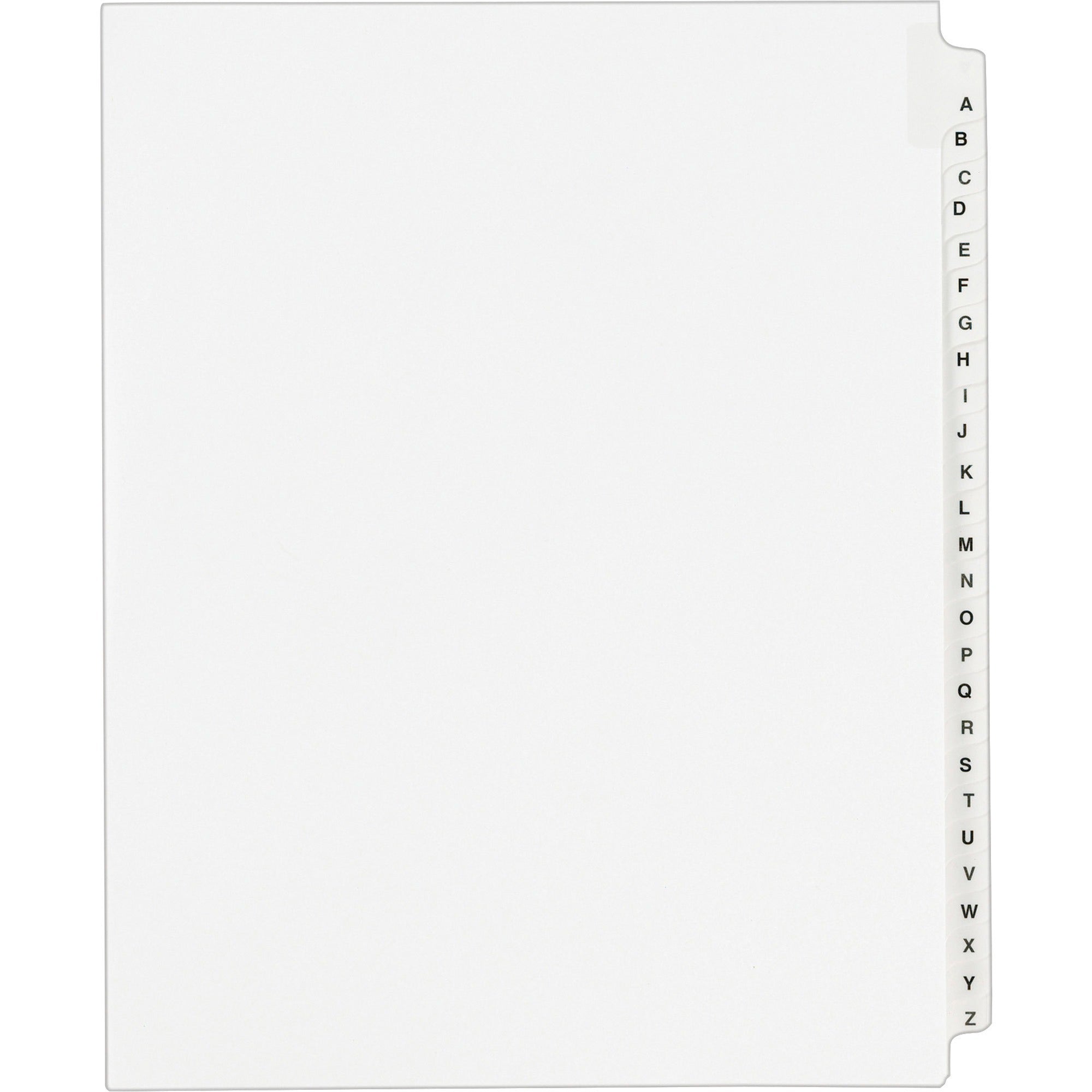 Avery Standard Collated Legal Exhibit Divider Set, 25 Dividers, A-Z, 26 Tabs/Set, 8.5" x 11", White, Reinforced Rip Proof Tabs, Unpunched, 1 Set, 20% Recycled Content
