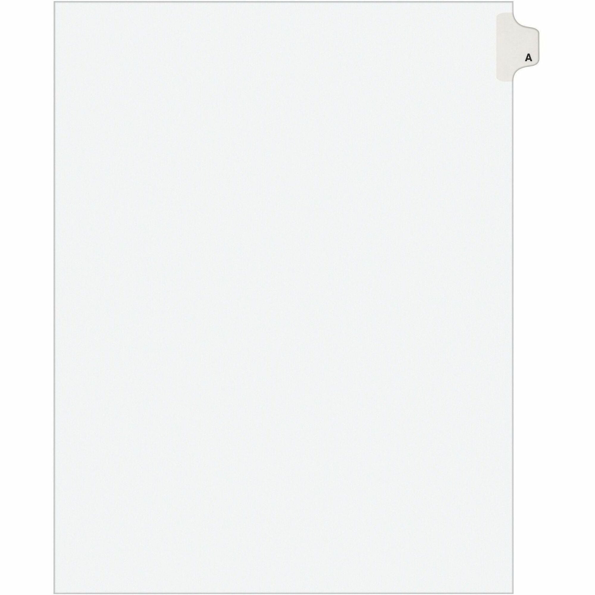 Avery Individual Legal Exhibit Dividers, Avery Style, 25 Dividers, Printed Tab A, 8.5" x 11", White, Reinforced Rip Proof Tab, Unpunched, 20% Recycled, 1 Pack