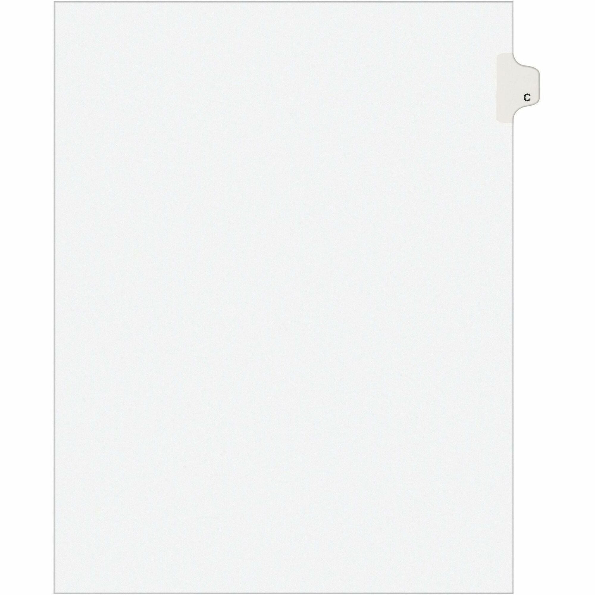 Avery Individual Legal Exhibit Dividers, Avery Style, 25 Dividers, Printed Tab C, 8.5" x 11", White, Reinforced Rip Proof Tab, Unpunched, 20% Recycled, 1 Pack