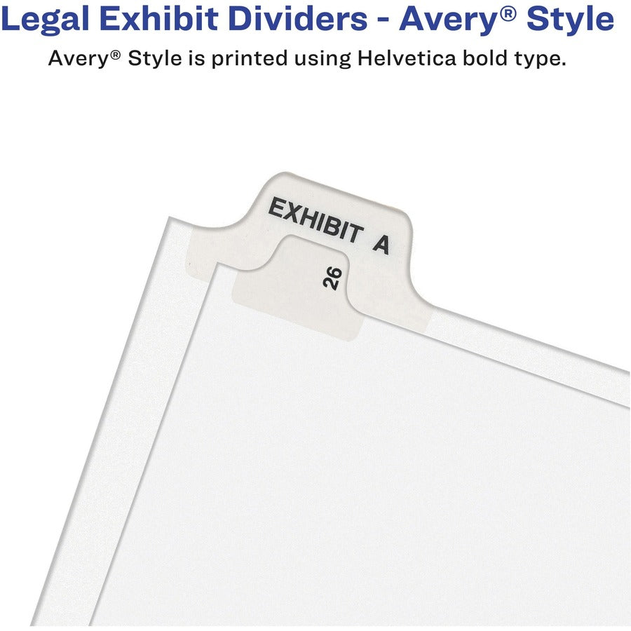 Avery Individual Legal Exhibit Dividers, Avery Style, 25 Dividers, Printed Tab C, 8.5" x 11", White, Reinforced Rip Proof Tab, Unpunched, 20% Recycled, 1 Pack