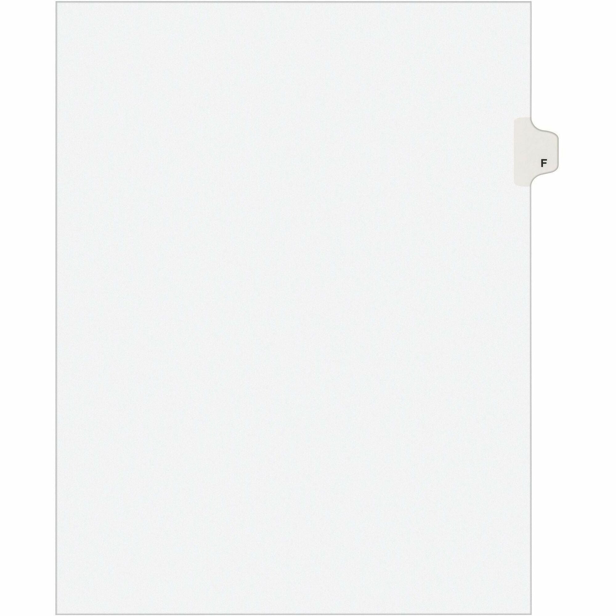 Avery Individual Legal Exhibit Dividers, Avery Style, 25 Dividers, Printed Tab F, 8.5" x 11", White, Reinforced Rip Proof Tab, Unpunched, 20% Recycled, 1 Pack
