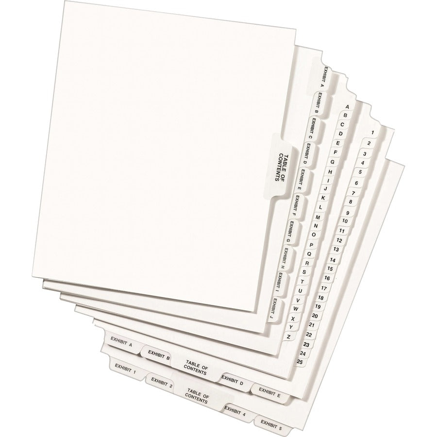 Avery Individual Legal Exhibit Dividers, Avery Style, 25 Dividers, Printed Tab G, 8.5" x 11", White, 1 Tab/Set, 1 Pack, Reinforced Rip Proof Tab, Unpunched, 20% Recycled Paper