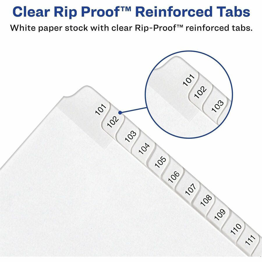 Avery Collated Legal Exhibit Dividers, Allstate Style, 25 Dividers per Set, Tabs 51-75, Letter Size, White, Reinforced Rip Proof Tabs, Unpunched, 20% Recycled Content