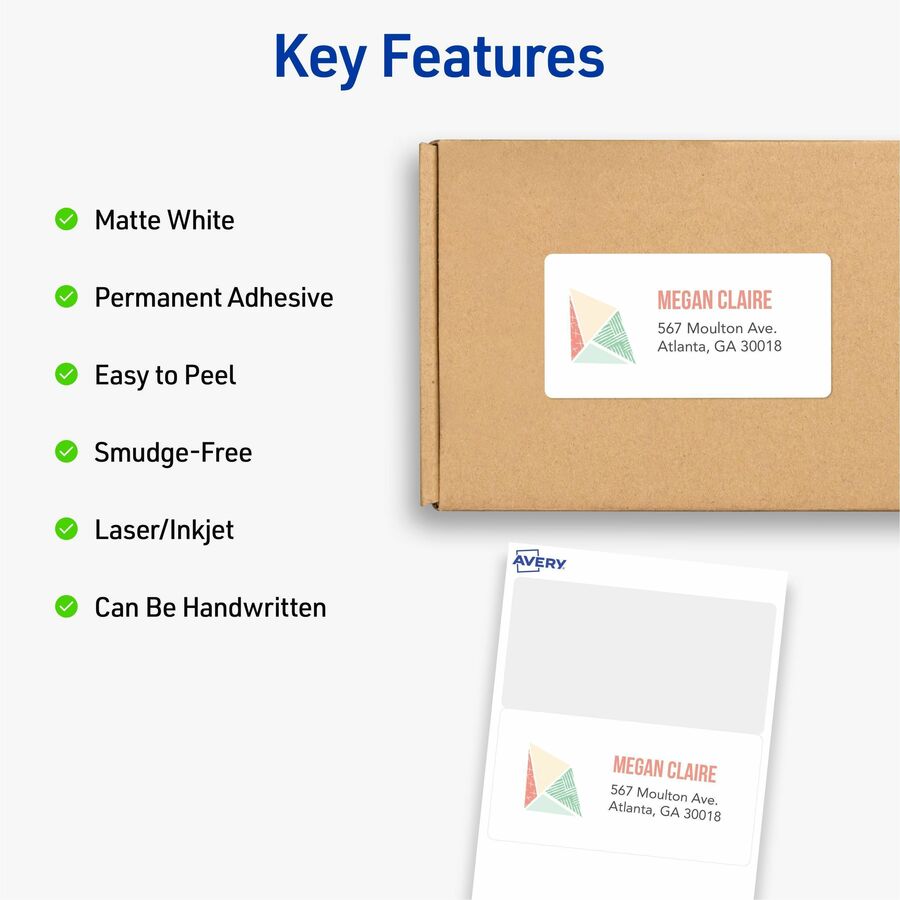 Avery Mini-Sheets(R) Shipping Labels, 2" x 4" , 100 Labels (2163)