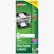 Avery Mini-Sheets File Folder Labels, 2/3" x 3-7/16" , 300ct (2181)