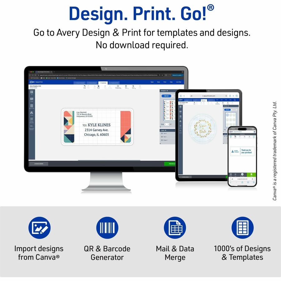 Avery Mini-Sheets File Folder Labels, 2/3" x 3-7/16" , 300ct (2181)