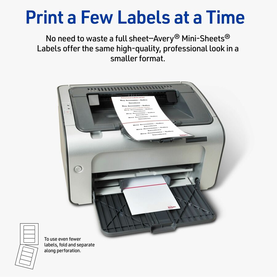 Avery Mini-Sheets File Folder Labels, 2/3" x 3-7/16" , 300ct (2181)