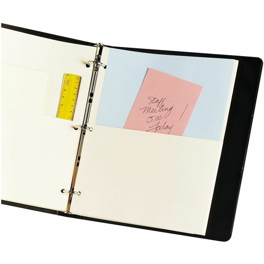11.1" Height x 9.3" Width - 2 x Pockets Capacity - For Letter 8 1/2" x 11" Sheet - Ring Binder - Rectangular - Buff - 5 / Pack