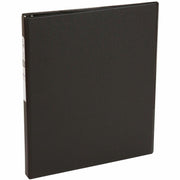 Avery&reg; Economy Binder - 1/2" Binder Capacity - Letter - 8 1/2" x 11" Sheet Size - 100 Sheet Capacity - 3 Ring(s) - Fastener(s): Round Ring - Pocket(s): 2, Internal - Vinyl - Black - Recycled - Stain Resistant - 1 Each