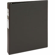 Avery&reg; Economy Binder - 1" Binder Capacity - Letter - 8 1/2" x 11" Sheet Size - 175 Sheet Capacity - 3 Ring(s) - Fastener(s): Round Ring - Pocket(s): 2, Internal - Vinyl - Black - Recycled - Non Locking Mechanism - 1 Each