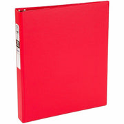 Avery&reg; Economy Binder - 1" Binder Capacity - Letter - 8 1/2" x 11" Sheet Size - 175 Sheet Capacity - 3 Ring(s) - Fastener(s): Round Ring - Pocket(s): 2, Internal - Vinyl - Red - Recycled - Non Locking Mechanism - 1 Each