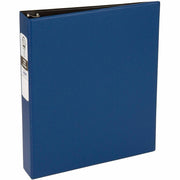 Avery&reg; Economy Binder - 1 1/2" Binder Capacity - Letter - 8 1/2" x 11" Sheet Size - 275 Sheet Capacity - 3 Ring(s) - Fastener(s): Round Ring - Pocket(s): 2, Internal - Vinyl - Blue - Recycled - Non Locking Mechanism - 1 Each