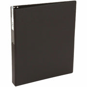 Avery Economy Binder, 1" Capacity, 3 Round Rings, Letter Size (8.5" x 11"), 175 Sheet Capacity, 2 Internal Pockets, Black, Vinyl, Recycled, 1 Each