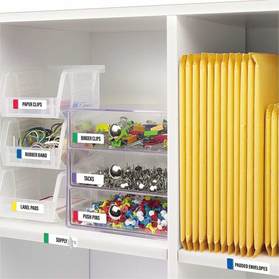 Avery Extra-Large File Folder Labels, 15/16" x 3 7/16", Rectangle, Matte, Multicolor (Blue, Green, Purple, Red, Yellow), Permanent Adhesive, 18/Sheet, 25 Sheets, 450 Labels/Pack