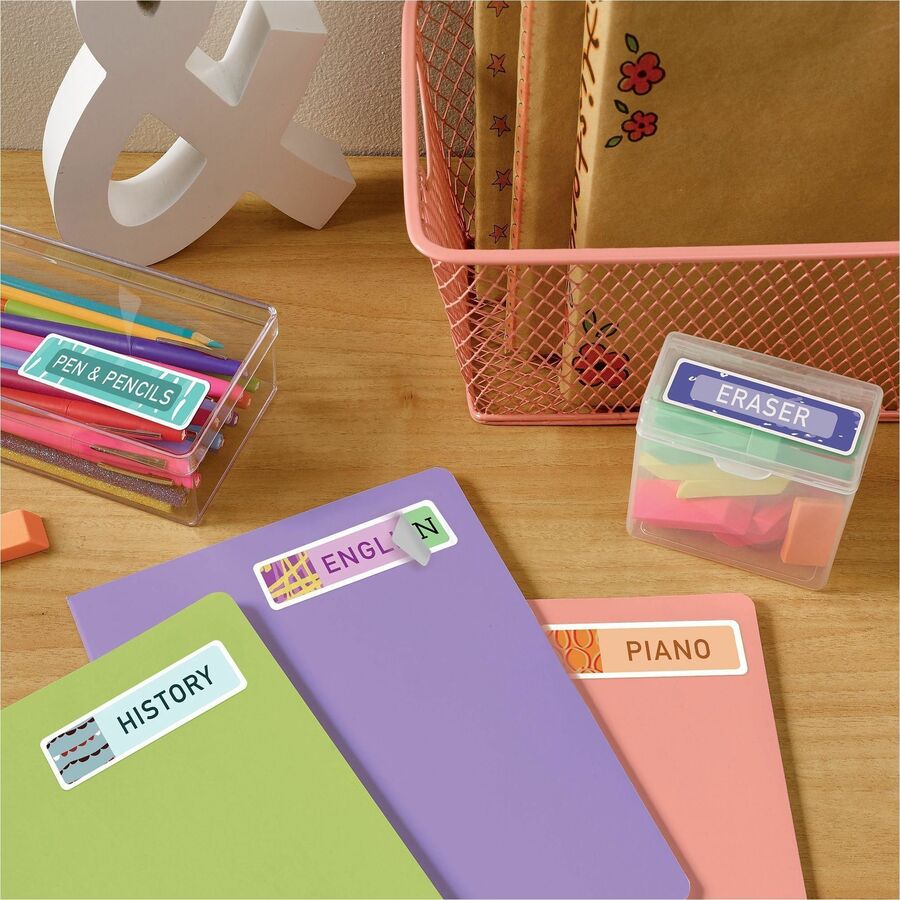 Avery Extra-Large File Folder Labels, 15/16" x 3 7/16", White, Matte, Permanent Adhesive, Rectangle, Jam Resistant, 18 Labels/Sheet, 25 Sheets, 450 Labels/Pack