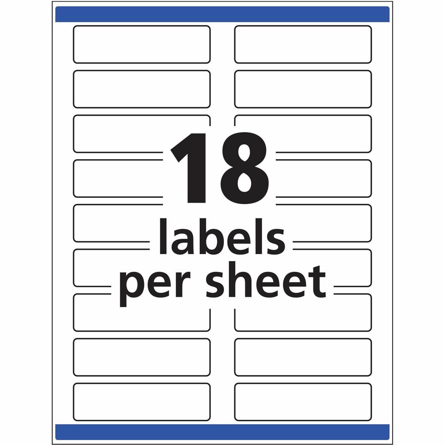 Avery Extra-Large File Folder Labels, 15/16" x 3 7/16", White, Matte, Permanent Adhesive, Rectangle, Jam Resistant, 18 Labels/Sheet, 25 Sheets, 450 Labels/Pack