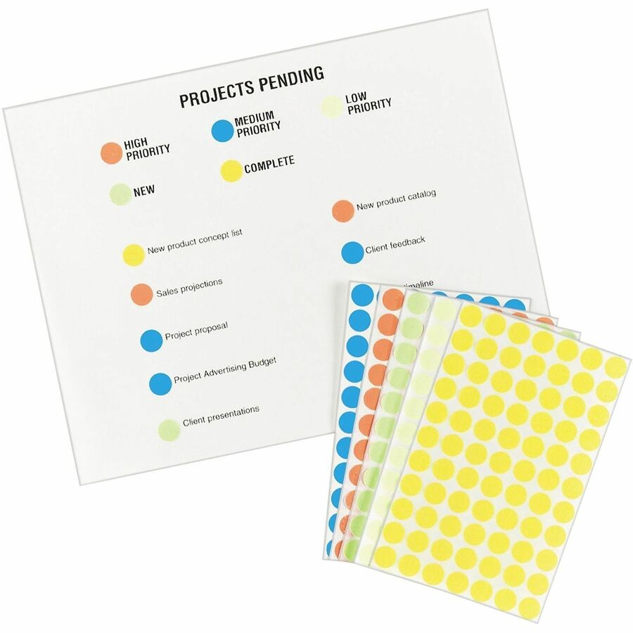 Avery&reg; Color-Coding Labels - 1/2" Diameter - Removable Adhesive - Round - Orange - Paper - Self-adhesive - 60 / Sheet - 840 / Pack