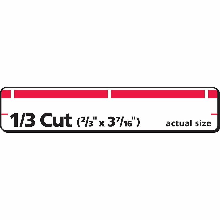 Avery TrueBlock File Folder Labels, Red, 2/3" x 3 7/16", Matte, Rectangle, Permanent Adhesive, Jam Resistant, 30 Labels/Sheet, 50 Sheets, 1500 Labels/Box