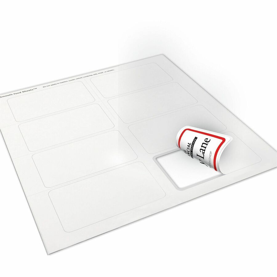 2 21/64" Width x 3 3/8" Length - Removable Adhesive - Rectangle - Inkjet, Laser - Matte - White, Red - Red Border - Film - PVC-free, Flexible, Peel-off, Removable, Durable, Self-adhesive - 8 / Sheet - 50 Total Sheets - 400 Total Label(s) - 400 / Box
