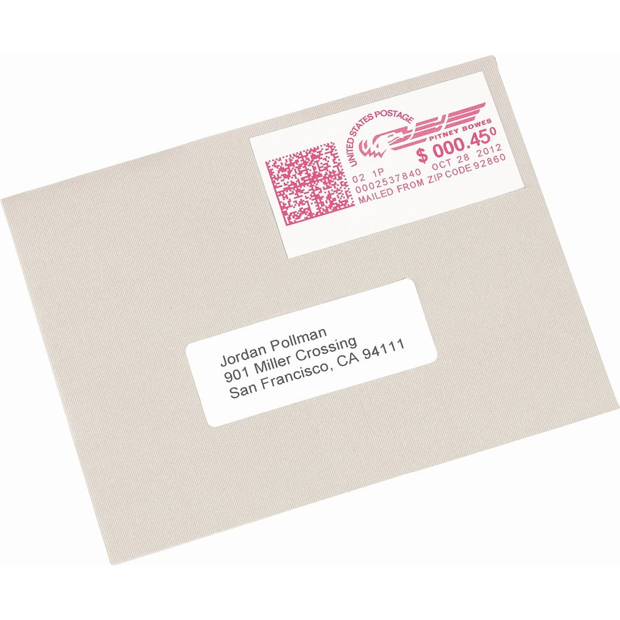 Avery&reg; Address Label - 1 1/2" Width x 2 3/4" Length - Permanent Adhesive - Rectangle - White - Paper - 4 / Sheet - 40 Total Sheets - 160 Total Label(s) - 1 Pack