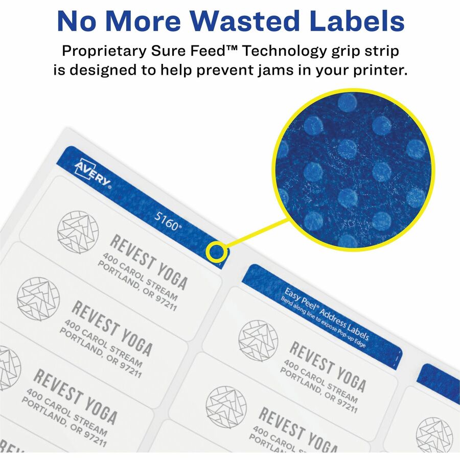 Avery&reg; Round High Visibility Labels - 2 1/2" Diameter - Permanent Adhesive - Round - Inkjet, Laser - Matte - White - Paper - Permanent Adhesive, Stick & Stay - 12 / Sheet - 25 Total Sheets - 300 Total Label(s) - 300 / Pack