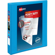 Avery Heavy-duty Nonstick View Binder, 1" Capacity, 220 Sheets, 3 Slant D-Rings, 4 Internal Pockets, Letter Size, Light Blue, Poly, Recycled, PVC-free, 1 Each