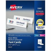 Avery&reg; Tent Cards, 2-1/2" x 8-1/2" , Embossed Border, 100ct (5305)