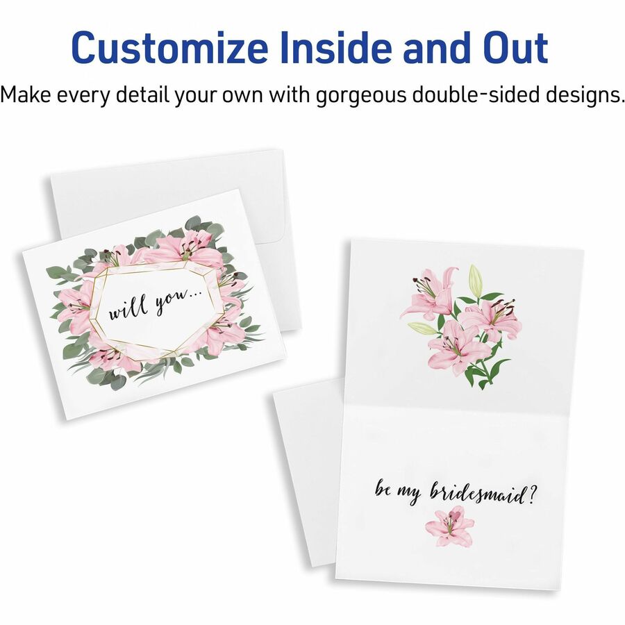 97 Brightness - 4 1/4" x 5 1/2" - Perforated, Heavyweight, Rounded Corner, Jam-free, Smudge-free - White - 1 Box