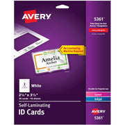 2" Width x 3.3" Height - Self Sticking - Laminated, Perforated, Printable, Durable, Perforated, Self-adhesive - Card, Tile - Card Stock - White - 30 / Box