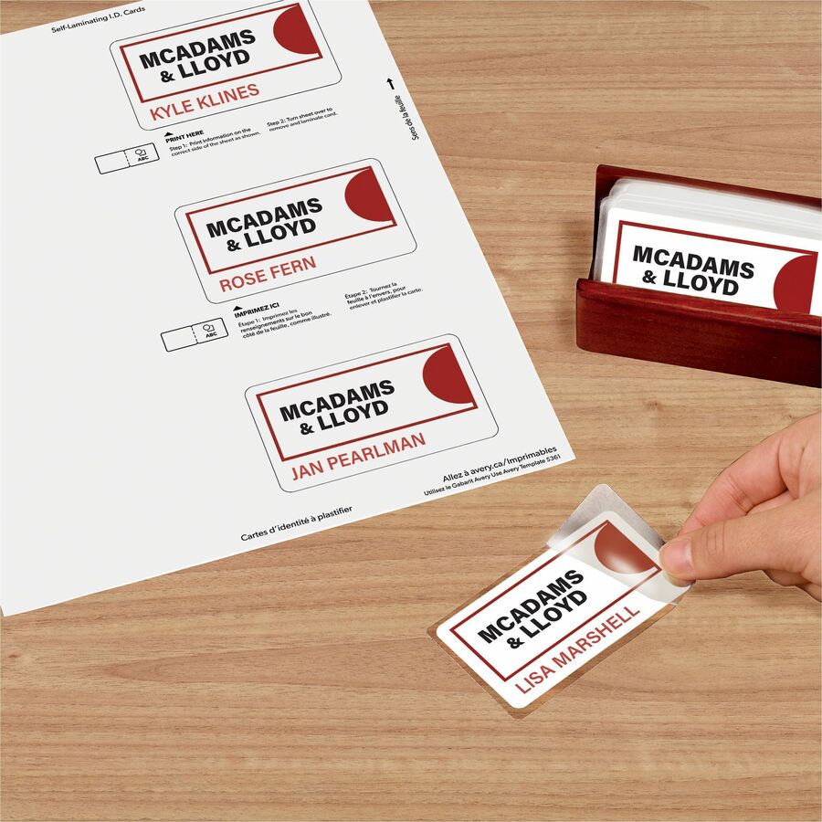 2" Width x 3.3" Height - Self Sticking - Laminated, Perforated, Printable, Durable, Perforated, Self-adhesive - Card, Tile - Card Stock - White - 30 / Box