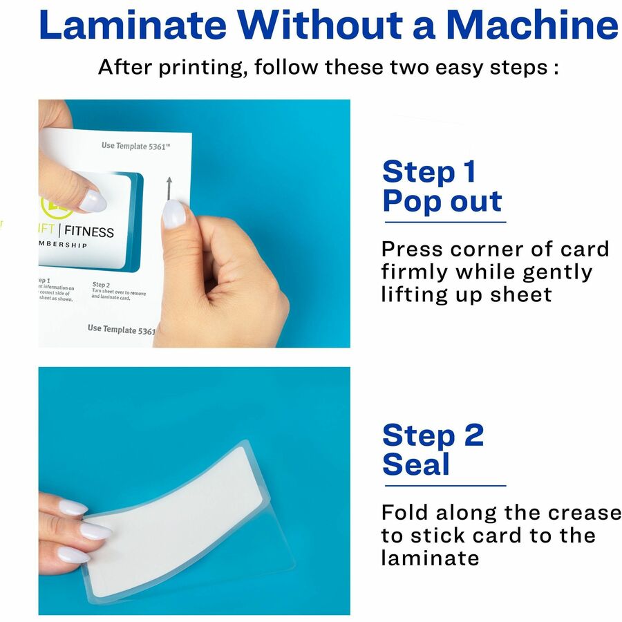 2" Width x 3.3" Height - Self Sticking - Laminated, Perforated, Printable, Durable, Perforated, Self-adhesive - Card, Tile - Card Stock - White - 30 / Box