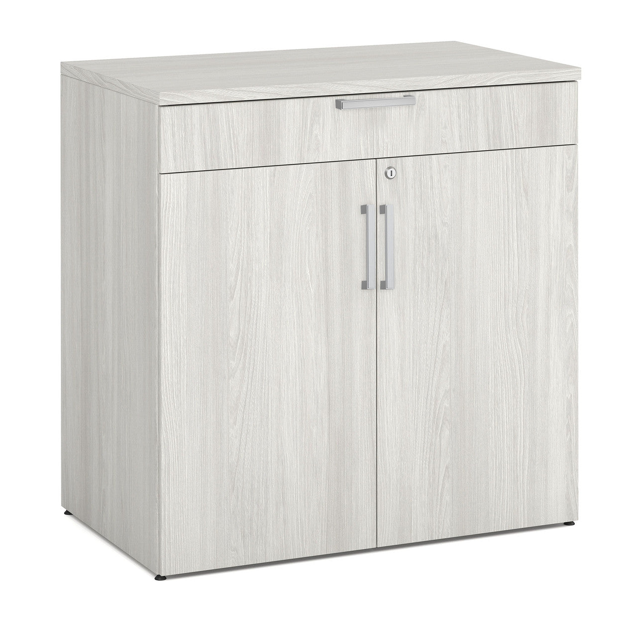 OfficeSource Laminate Buffet Credenza with Top Drawer and Doors - Arcadia White