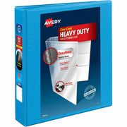 Avery Heavy-duty Nonstick View Binder, 1 1/2" Capacity, 3 Slant D-Rings, 375 Sheet, 4 Internal Pockets, Letter Size, Light Blue, Poly, Recycled, 1 Each