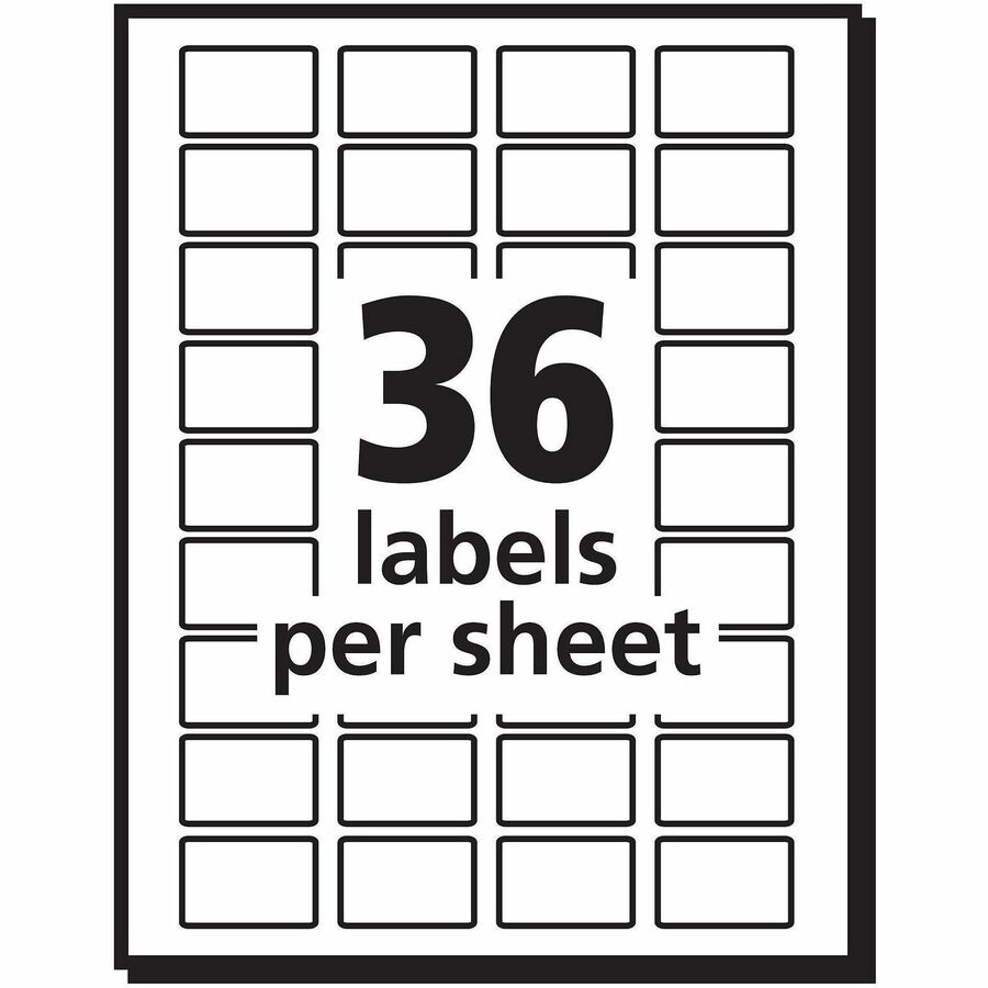 Avery&reg; Removable ID Labels - 1/2" Width x 3/4" Length - Removable Adhesive - Rectangle - Laser, Inkjet - White - Self-adhesive - 1008 / Pack