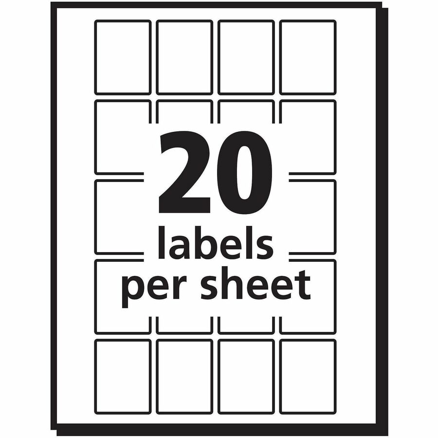 Avery&reg; Removable ID Labels - 1" Width x 3/4" Length - Removable Adhesive - Rectangle - Laser, Inkjet - White - Self-adhesive - 1000 / Pack