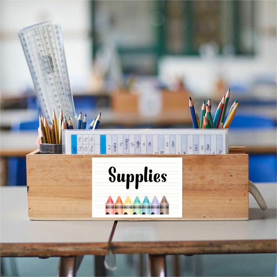 Avery&reg; Removable ID Labels - 6" Width x 4" Length - Removable Adhesive - Rectangle - Laser, Inkjet - White - Self-adhesive - 40 / Pack