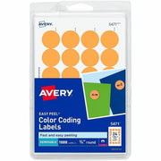 Avery&reg; Color-Coding Labels - 3/4" Diameter - Removable Adhesive - Round - Laser - Orange - 24 / Sheet - 1008 / Pack
