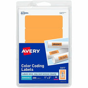 1" Width x 3" Length - Removable Adhesive - Rectangle - Laser - Orange - 200 / Pack