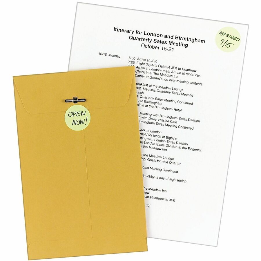 Avery&reg; 1-1/4" Color-Coding Labels - 1 1/4" Diameter - Removable Adhesive - Round - Laser - Neon Yellow - 12 / Sheet - 400 / Pack
