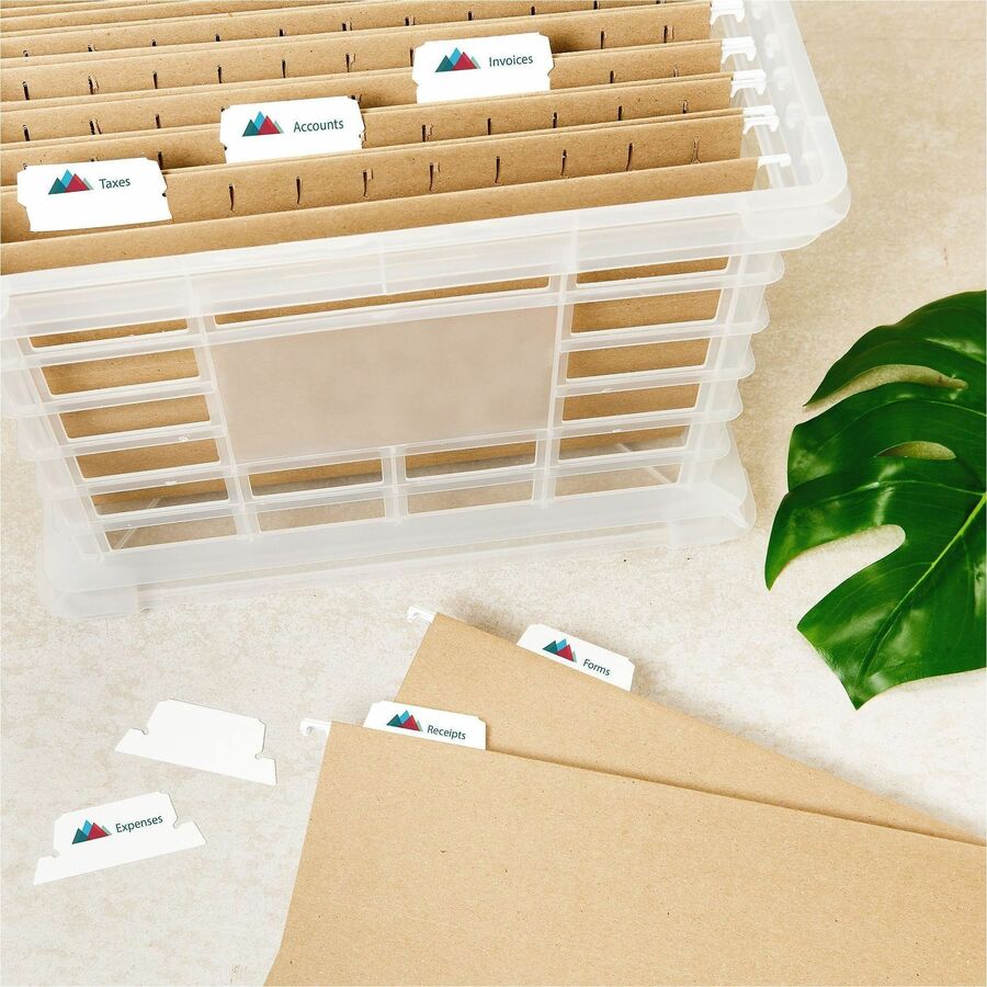 1/5 - Letter - 8.50" Width x 11" Length - Permanent - Matte White Film Tab(s) - Durable, Tear Resistant, Bend Resistant, Permanent Adhesive, Printable, Customizable, Sturdy - 90 / Pack