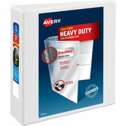 Avery Heavy-duty Nonstick View Binder, 3" Capacity, 600 Sheets, 3 Slant D-Rings, 4 Internal Pockets, Letter Size, White, Poly, Recycled, 1 Each