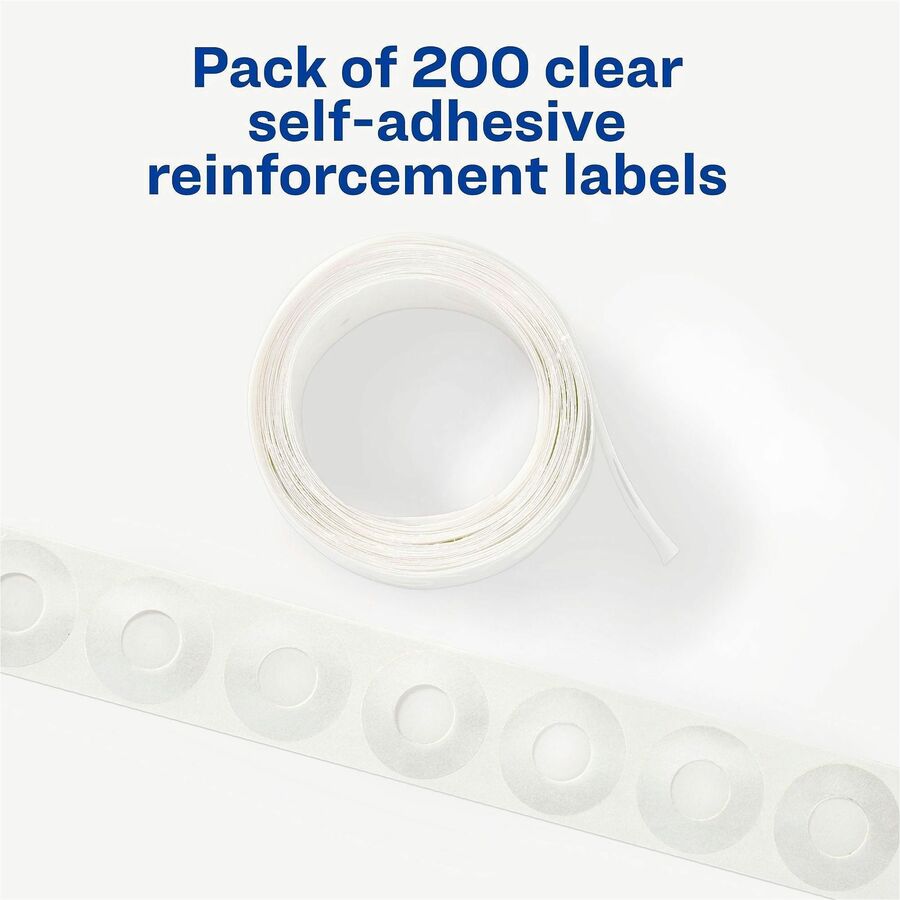 Avery&reg; Hole Reinforcement Label Rings - 0.3" Diameter - Clear - Polyvinyl - 1 Pack