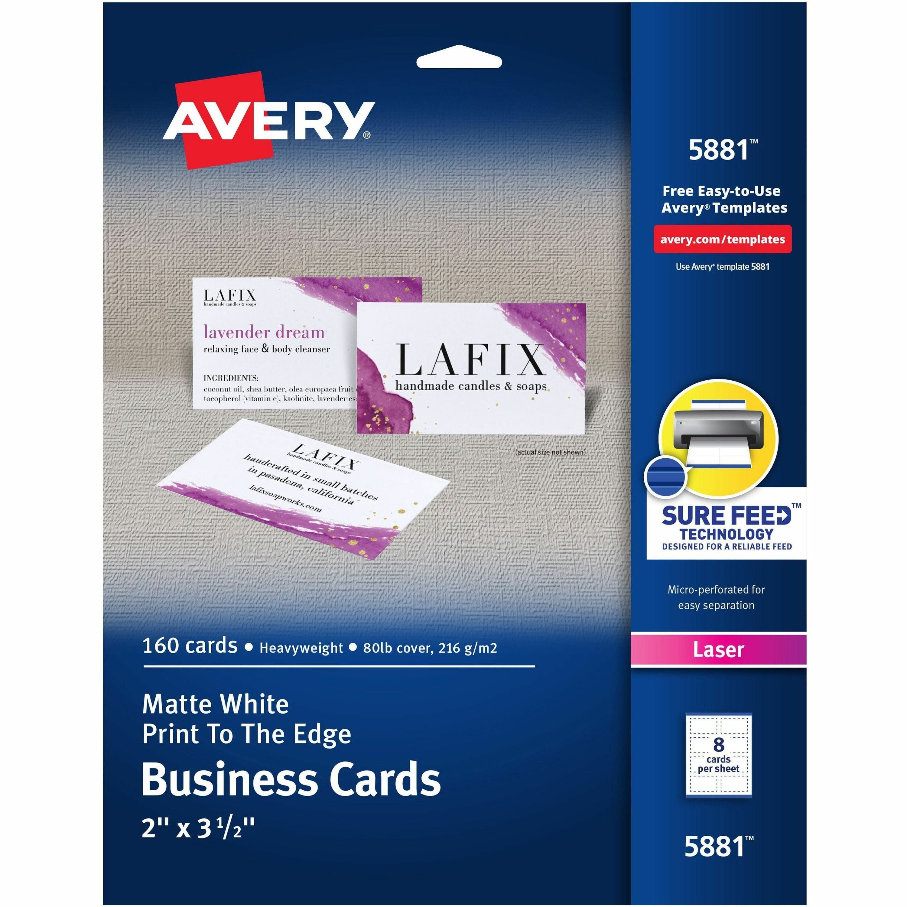97 Brightness - A4 - 8 1/2" x 11" - 80 lb Basis Weight - 216 g/m² Grammage - Matte - Perforated, Heavyweight, Rounded Corner, Print-to-the-edge, Jam-free, Uncoated, Print-to-the-edge, Recyclable, Biodegradable, Smudge-free - White - 160 / Pack