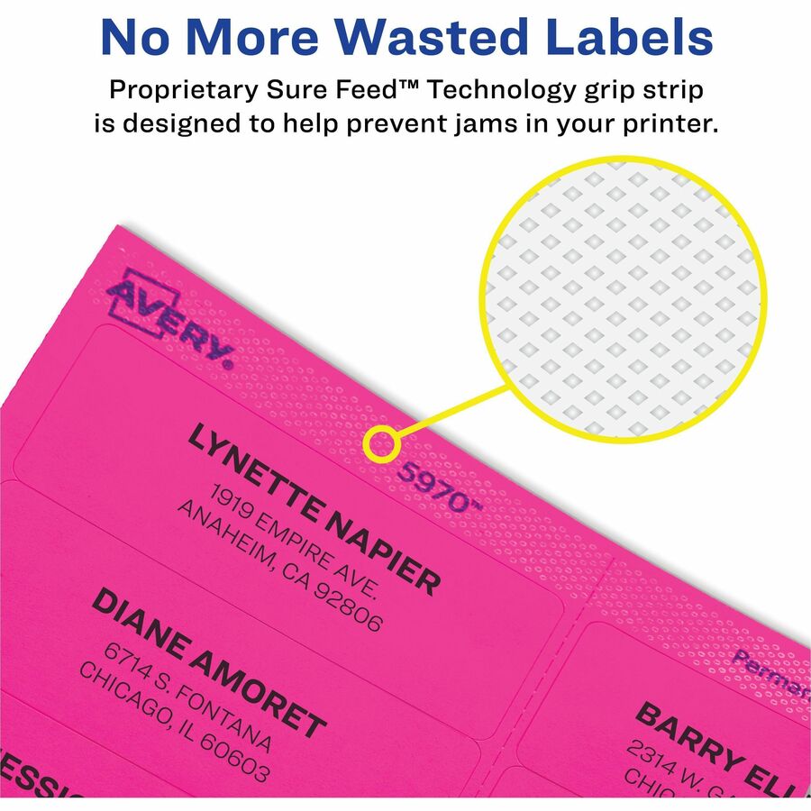 Avery Shipping Labels, 1" x 2 5/8", Rectangle, Permanent Adhesive, Matte, Pastel Blue, Laser Compatible, 30 Labels/Sheet, 25 Sheets, 750 Labels/Pack