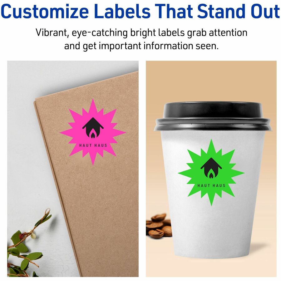 Avery&reg; Neon Burst Labels