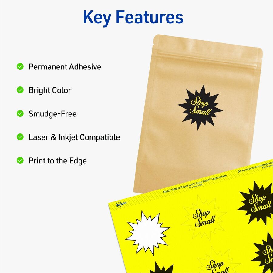 Avery&reg; Neon Burst Labels