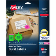 Avery&reg; Neon Burst Labels