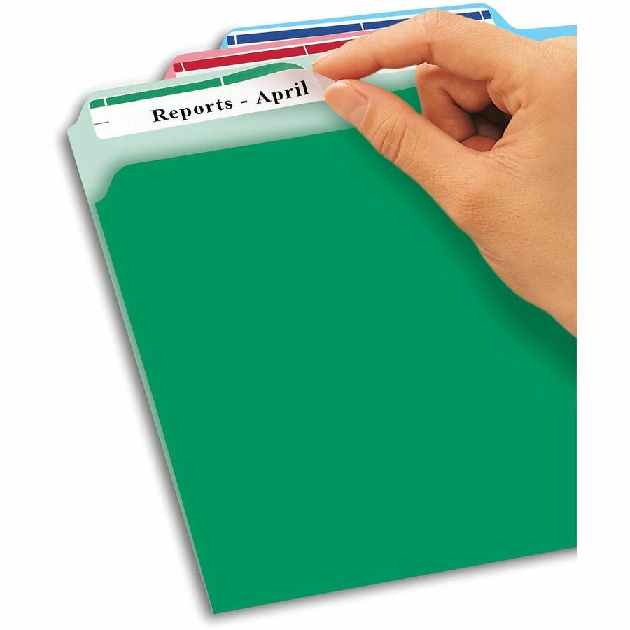 2/3" Width x 3 7/16" Length - Removable Adhesive - Rectangle - Inkjet, Laser - Matte - Blue, Green, Red, White, Yellow - Paper - Jam Resistant, PVC-free, Removable, Reusable, Stick & Stay - 30 / Sheet - 25 Total Sheets - 750 Total Label(s) - 750 / Pack